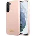 Guess GUHCS22MLSLMGPP S22+ S906 Pink/Pink Hard Case Silicone Script Metal Logo