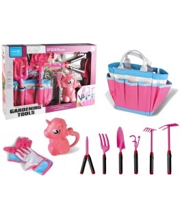 Lean Cars Garden Tool Bag Tools Gloves Rakes Pink Annual Corn