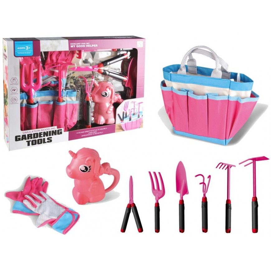 Lean Cars Sodo reikmenų krepšys Įrankiai Pirštinės Rakos rausvi vienamečiai kukurūzai