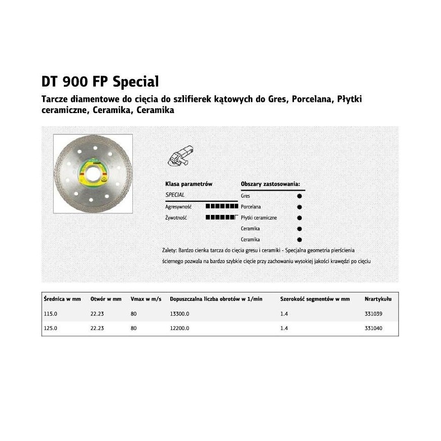 Diamond cutting disc KLINGSPOR DT 900 FP 125mm – 2