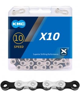 KMC X10 chain, 10-year, 114L, silver/black