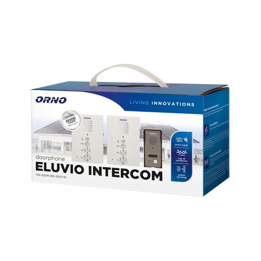 View of Ornos Vienod intercom intercom, hands-free, white, ELUVIO INTERCOM OR-DOM-RE-920/W - OR-DOM- – 4