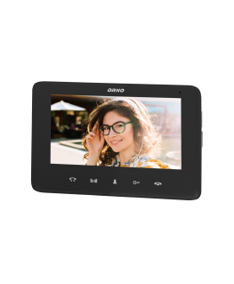 Orno Video monitor, hands-free, color LCD 7" for INDI and SCUTI sets, gate opener, intercom, black