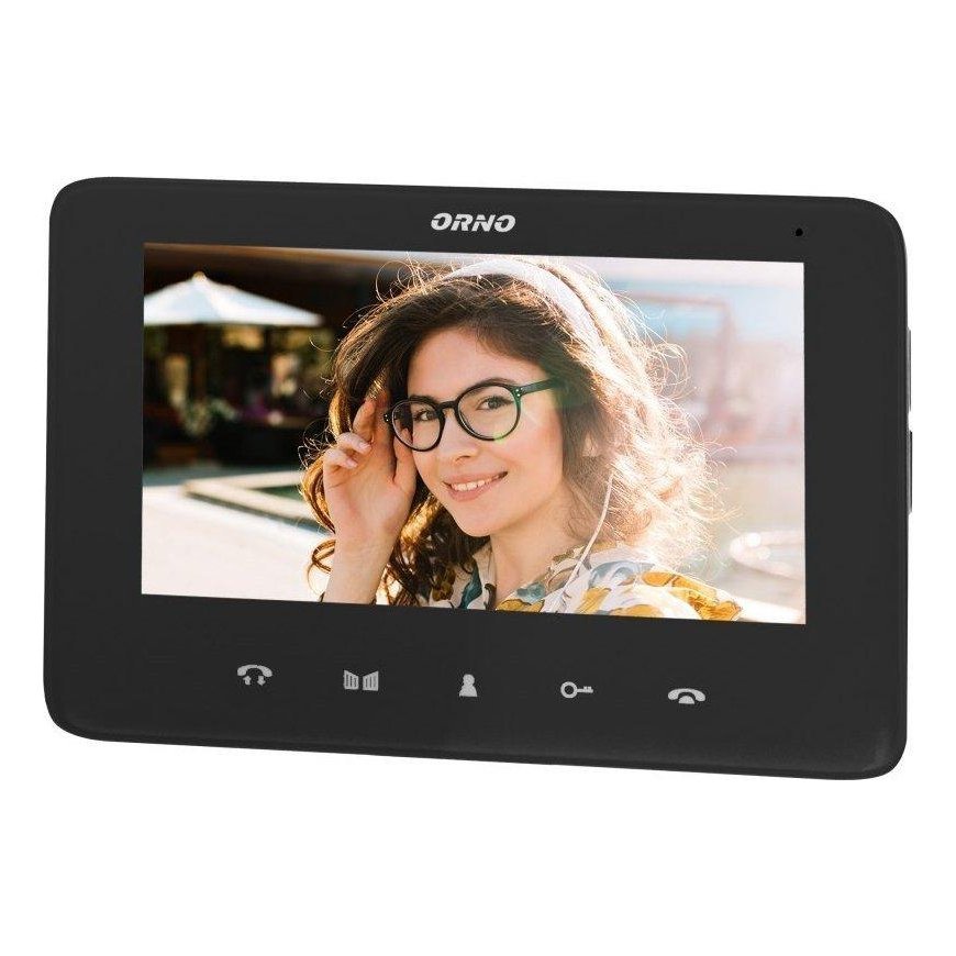 Orno Video monitor, hands-free, color LCD 7" for INDI and SCUTI sets, gate opener, intercom, black – 3