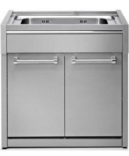 Stainless steel cabinet module with sink Steel Genesi G9S-L1G SS