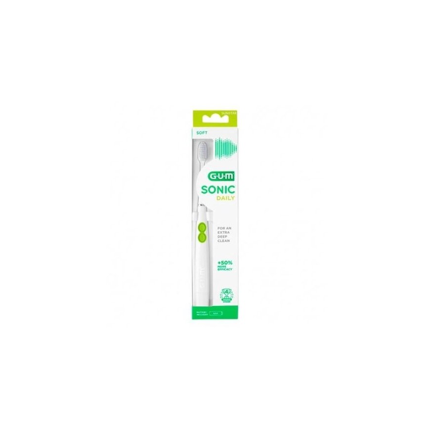 Dantų šepetėlis Gum Sonic Daily Baterija Powered Baltas