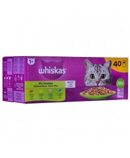 WHISKAS Maitsesegu tarretis kassidele 40x85g