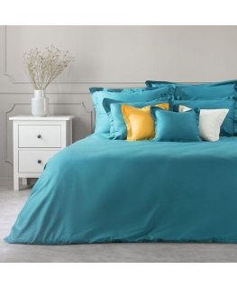 Eurofirany NOVA COLOR POS/NOVAC/TU/PO Cotton duvet cover with satin gloss, 220X200 cm, color: turquoise