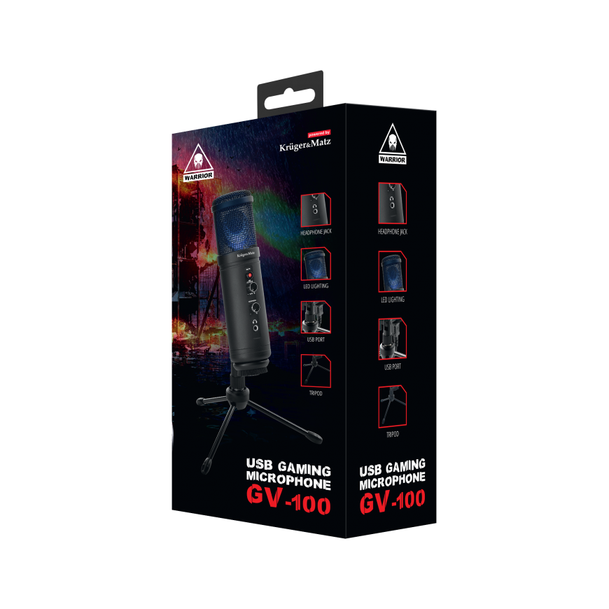 Kruger&Matz USB žaidimų / vlogų mikrofonas Kruger & Matz Warrior GV-100 – 5