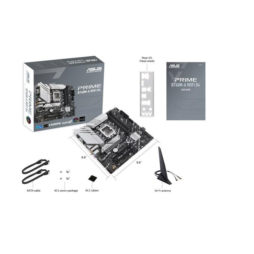 Pagrindinė plokštė Asus PRIME B760M-A WIFI D4 Processor family Intel, Processor socket LGA1700, DDR4 – 8