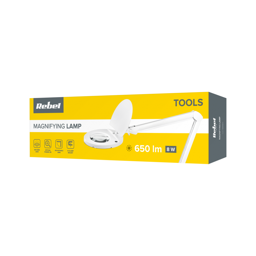 Rebel Stalinė lempa su 5D didinamuoju stiklu 8W (60 SMD) – 4