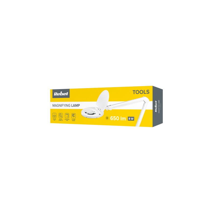 Rebel Stalinė lempa su 5D didinamuoju stiklu 8W (60 SMD) – 8