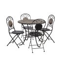 Garden furniture set MOSAIC, table and 4 chairs (38666), frame: metal, color: black Garden furniture set MOSAIC, table and 4 chairs (38666), frame: metal, color: black