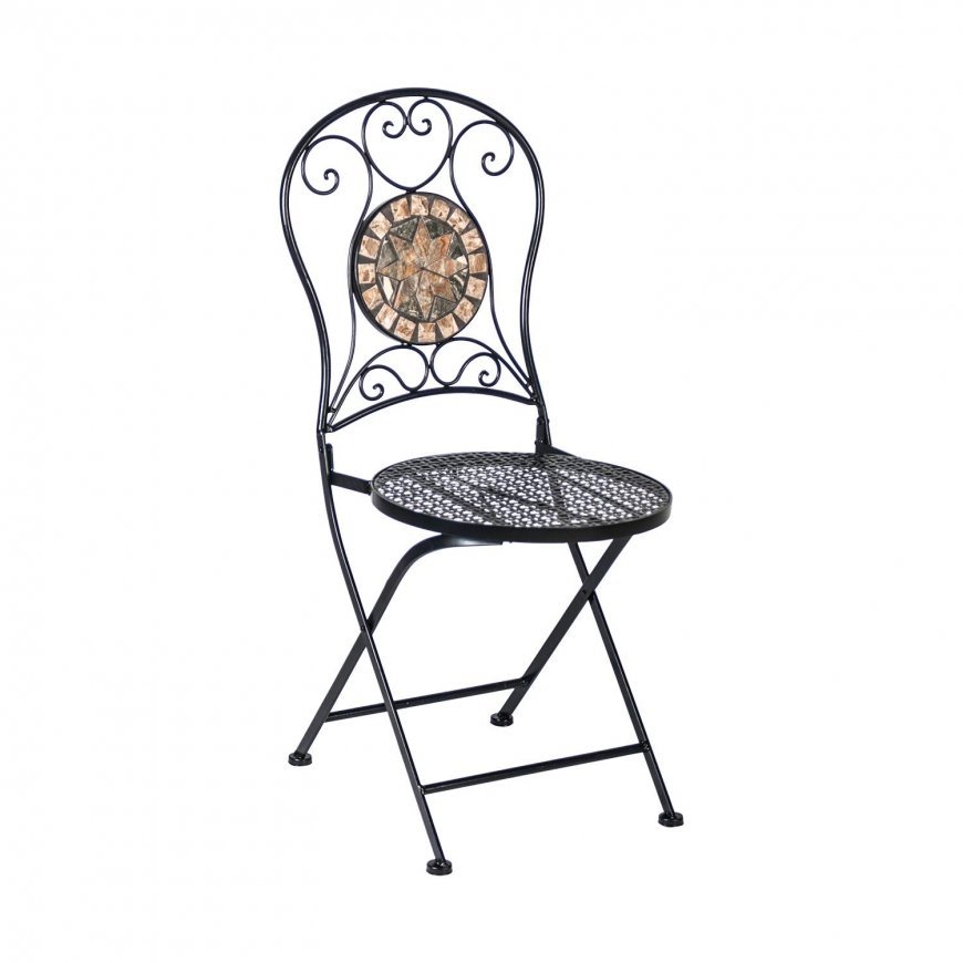 Garden furniture set MOSAIC, table and 4 chairs (38666), frame: metal, color: black – 2