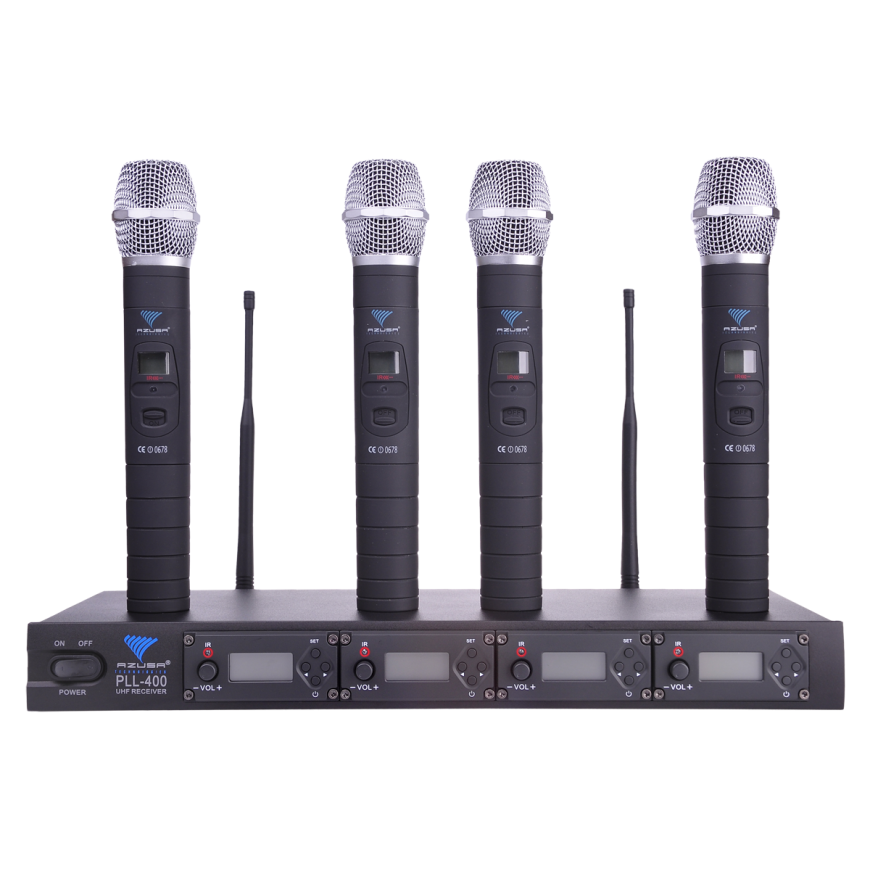 Azusa Microphone PLL-400 UHF 4 channels