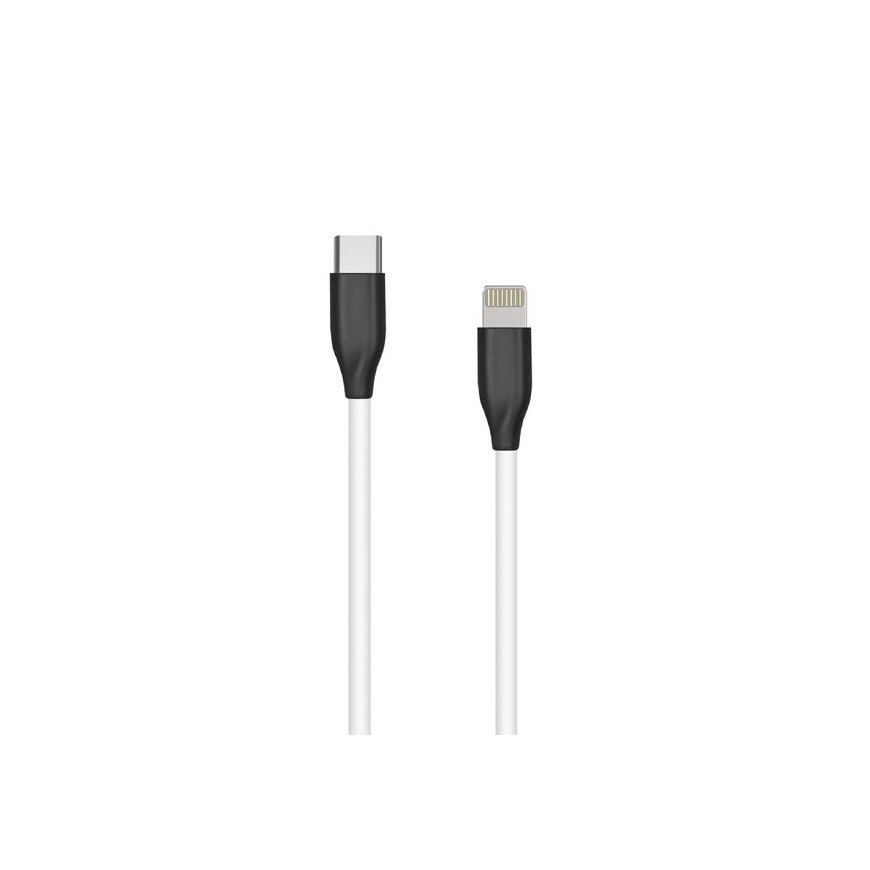 Extra Digital Silicone cable USB Type C- Lightning, 2m (white)
