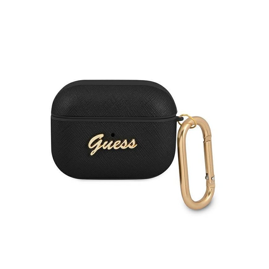 Guess GUAPSASMK AirPods Pro cover black/black Saffiano Script Metal Collection – 2