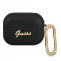 Guess GUAPSASMK AirPods Pro cover juodas/juodas Saffiano Script Metal Collection Guess GUAPSASMK AirPods Pro cover juodas/juodas Saffiano Script Metal Collection