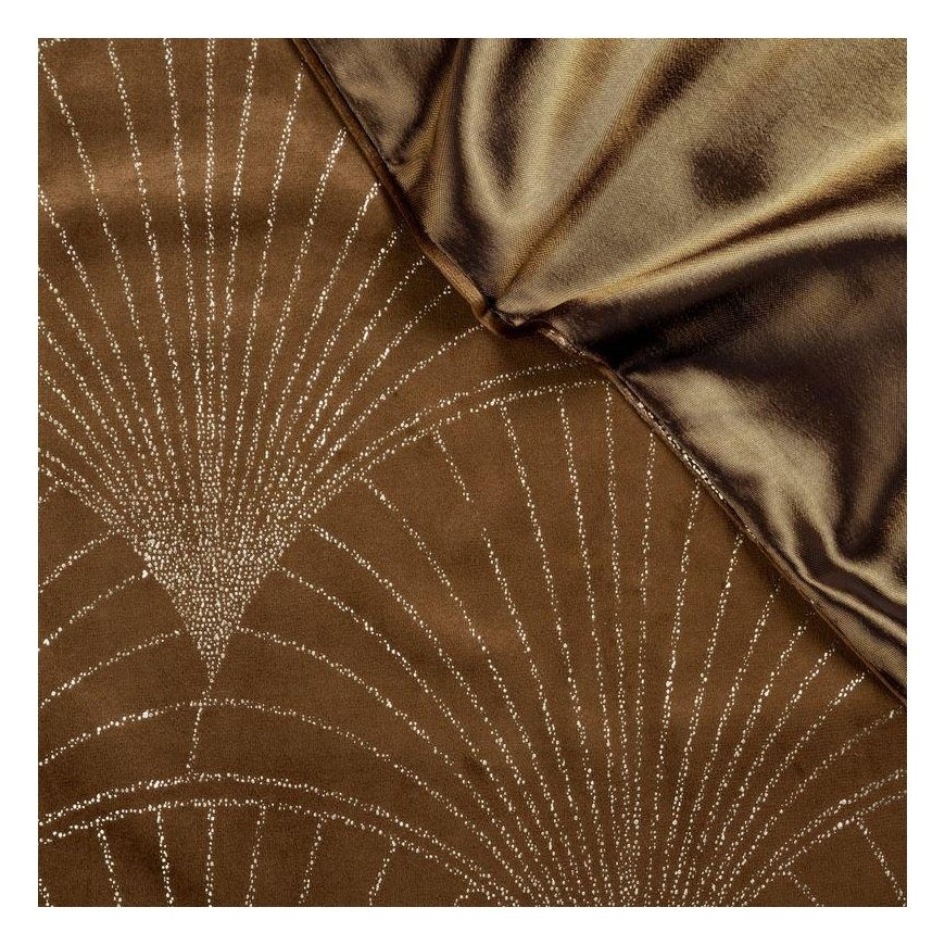 Eurofirany BLINK / 14 Velvet table runner with a large art deco fan pattern, 35X220 cm, color: brown – 5