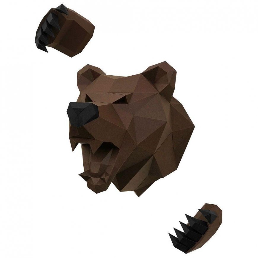 Beldizart Wizardi 3D Papercraft Bear PP-1MED-BRW – 4