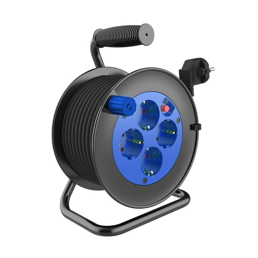 Orno MINI drum extension, 4 sockets 2P + Z (schuko), metal stand, PVC H05VV-F 3x1.5mm? - 15 years