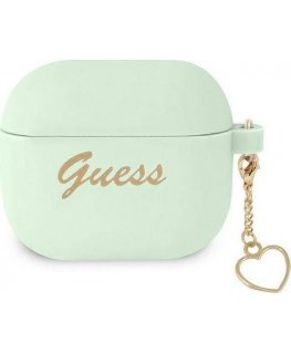 Guess GUA3LSCHSN AirPods 3 cover green/green silicone Charm Heart Collection