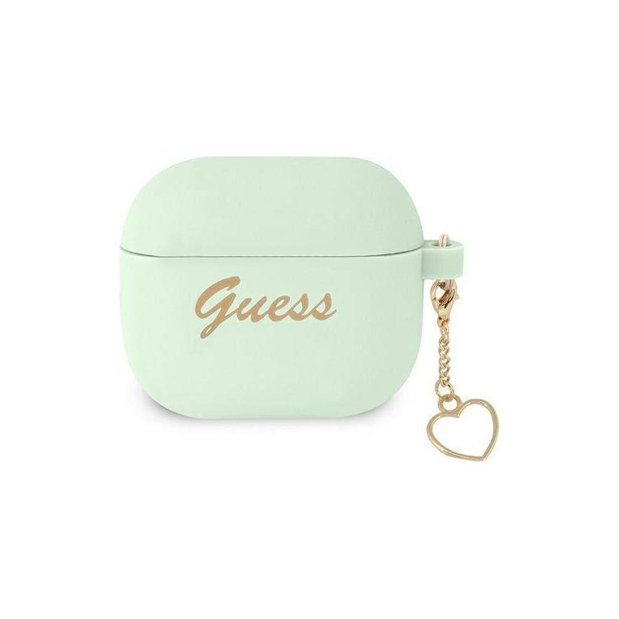 Guess GUA3LSCHSN AirPods 3 cover žalias/žalias silikoninis Charm Heart Collection