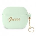 Guess GUA3LSCHSN AirPods 3 cover green/green silicone Charm Heart Collection