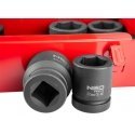 Neo šešiakampių smūginių lizdų rinkinys 1 "27-50mm 9vnt (12-105)