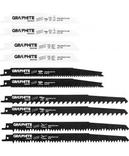 Graphite Graphite reciprocating saw blades (sword saw blades, HCS / BIM, 10 pcs.)