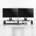 Maclean MC-936 Dual Monitor Stand Shelf Height Adjustable Dual Screen Stand Laptop Stand Tempered Gl Maclean MC-936 Dual Monitor Stand Shelf Height Adjustable Dual Screen Stand Laptop Stand Tempered Gl