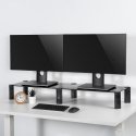 Maclean MC-936 Dual Monitor Stand Shelf Height Adjustable Dual Screen Stand Laptop Stand Tempered Gl Maclean MC-936 Dual Monitor Stand Shelf Height Adjustable Dual Screen Stand Laptop Stand Tempered Gl
