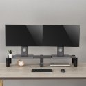 Maclean MC-936 Dual Monitor Stand Shelf Height Adjustable Dual Screen Stand Laptop Stand Tempered Gl Maclean MC-936 Dual Monitor Stand Shelf Height Adjustable Dual Screen Stand Laptop Stand Tempered Gl