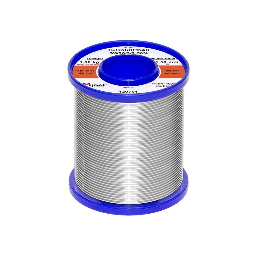 Lydmetalis su fliusu CYNEL LC60-SW26 1.50mm 1kg