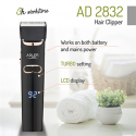 Barzdaskutė Adler Hair Clipper AD 2832 Cordless or corded, Number of length steps 4, Juodas Barzdaskutė Adler Hair Clipper AD 2832 Cordless or corded, Number of length steps 4, Juodas