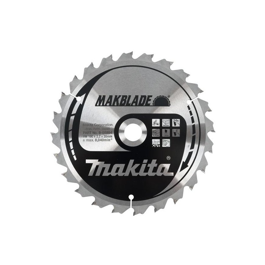 Cutting disc for wood 190x20x2.2mm 24T Standard MAKITA – 2