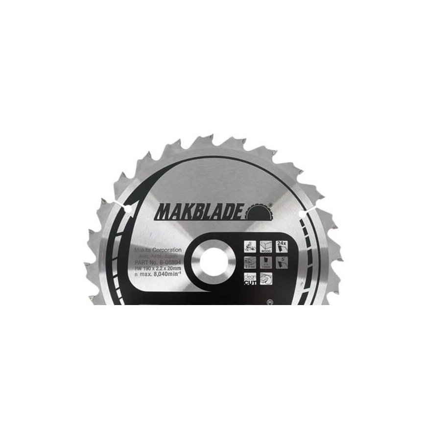 Cutting disc for wood 190x20x2.2mm 24T Standard MAKITA – 7