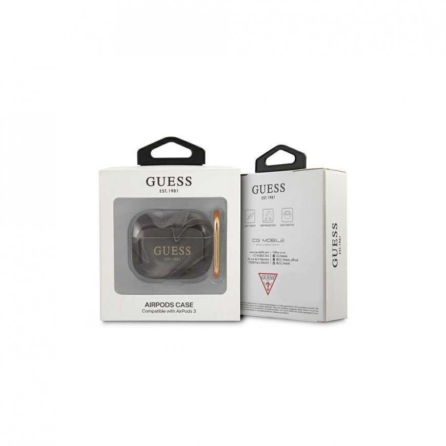 Guess Apsauginis dėklas GUA3UNMK Marble Collection, skirtas AirPods 3 pilkas – 5