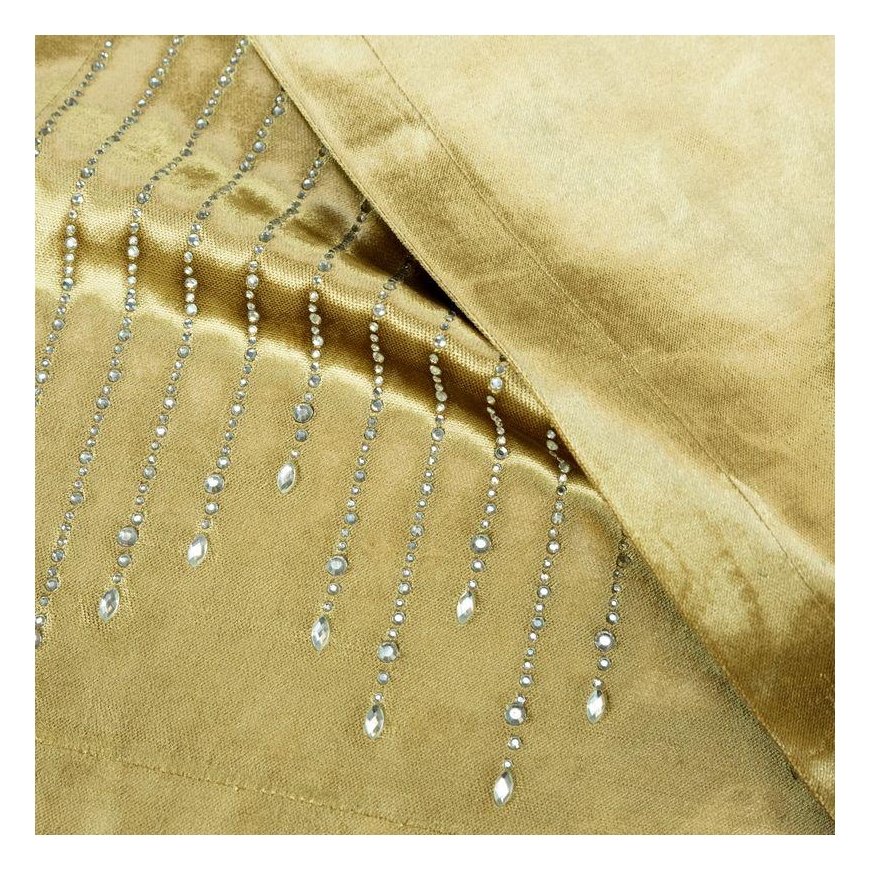 Eurofirany ROYAL / 3 Velvet table runner with zircons, 35X180 cm, color: golden – 5