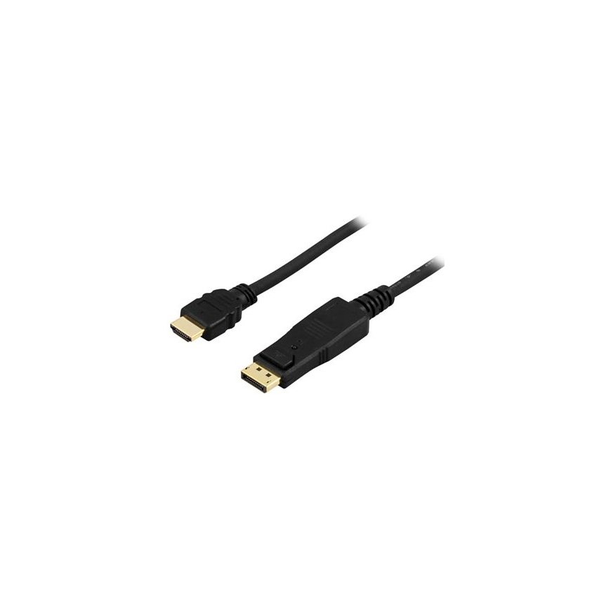 Deltaco DP-3050 видео кабель адаптер 5 m DisplayPort HDMI Черный