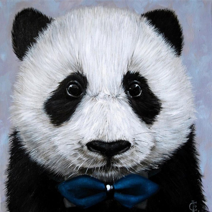 Beldizart Panda with bow ties 20x20