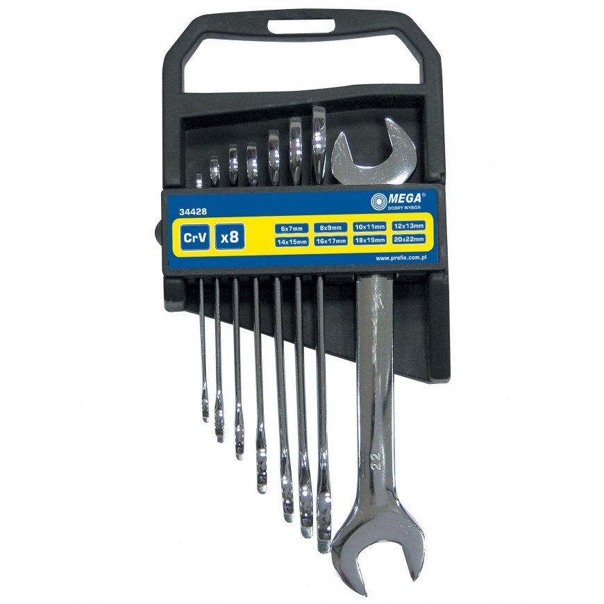 Mega Flat spanner set 6-22mm 8 pcs. (34428) – 2