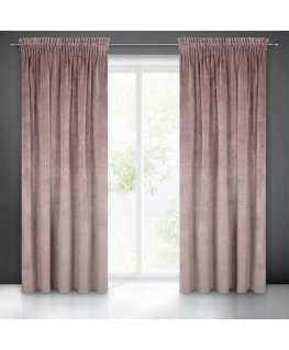 Naktinė užuolaida iš minkšto aksomo Eurofirany DIVA LINE RIA 140X270 cm, juosta/ tunelis/ kabliukai, 300g/m2, spalva: pudros