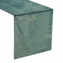 Eurofirany BLINK / 18 Velvet table runner with water lily leaf pattern, 35X180 cm, color: dark mint Eurofirany BLINK / 18 Velvet table runner with water lily leaf pattern, 35X180 cm, color: dark mint