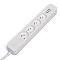 SAVIO toitejuhe 4 pistikupesa ja 3 x USB-A 1,5 m valge LZ-12 SAVIO toitejuhe 4 pistikupesa ja 3 x USB-A 1,5 m valge LZ-12