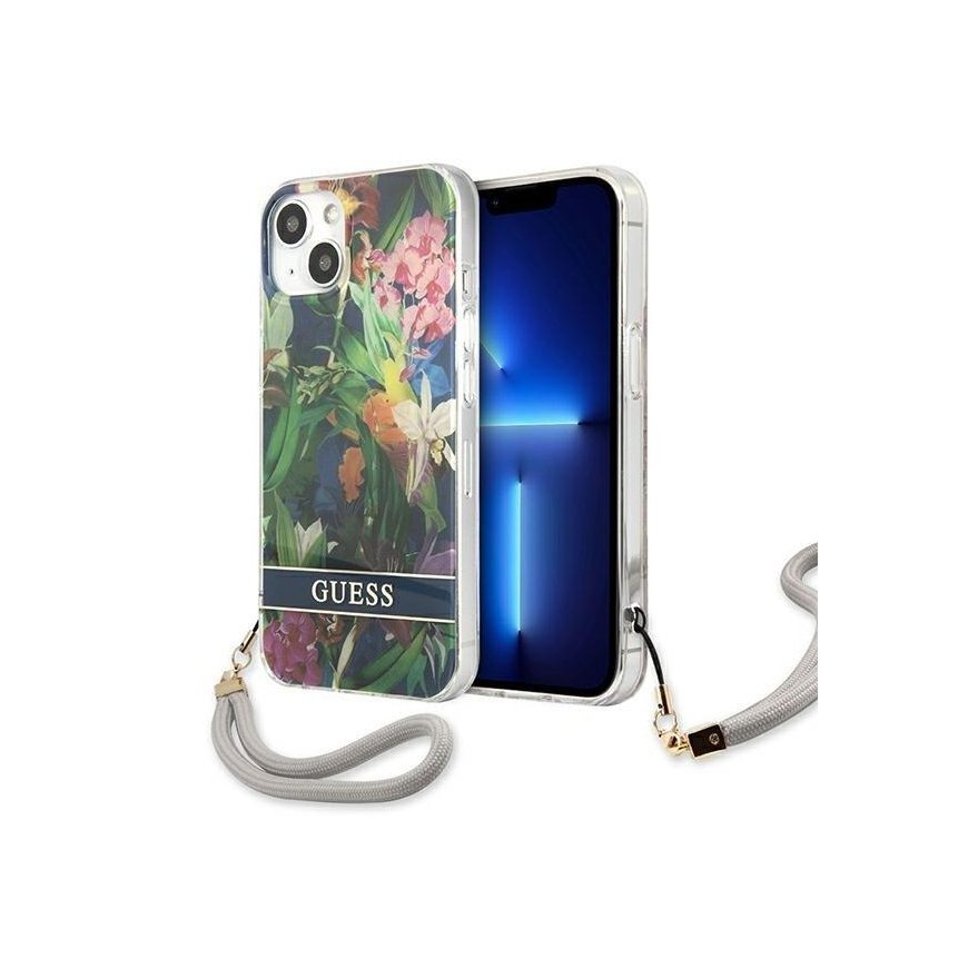 Guess GUHCP13SHFLSB iPhone 13 mini 5.4quot blue/blue hardcase Flower Strap