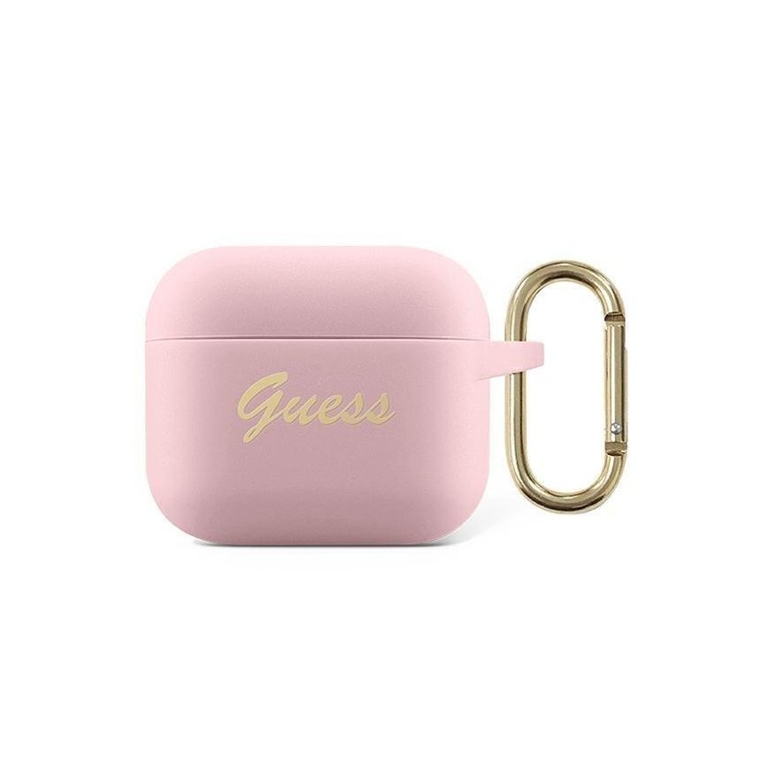 Guess Protective case GUA3SSSI silicone Vintage Script for AirPods 3 pink – 2