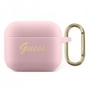 Guess Protective case GUA3SSSI silicone Vintage Script for AirPods 3 pink