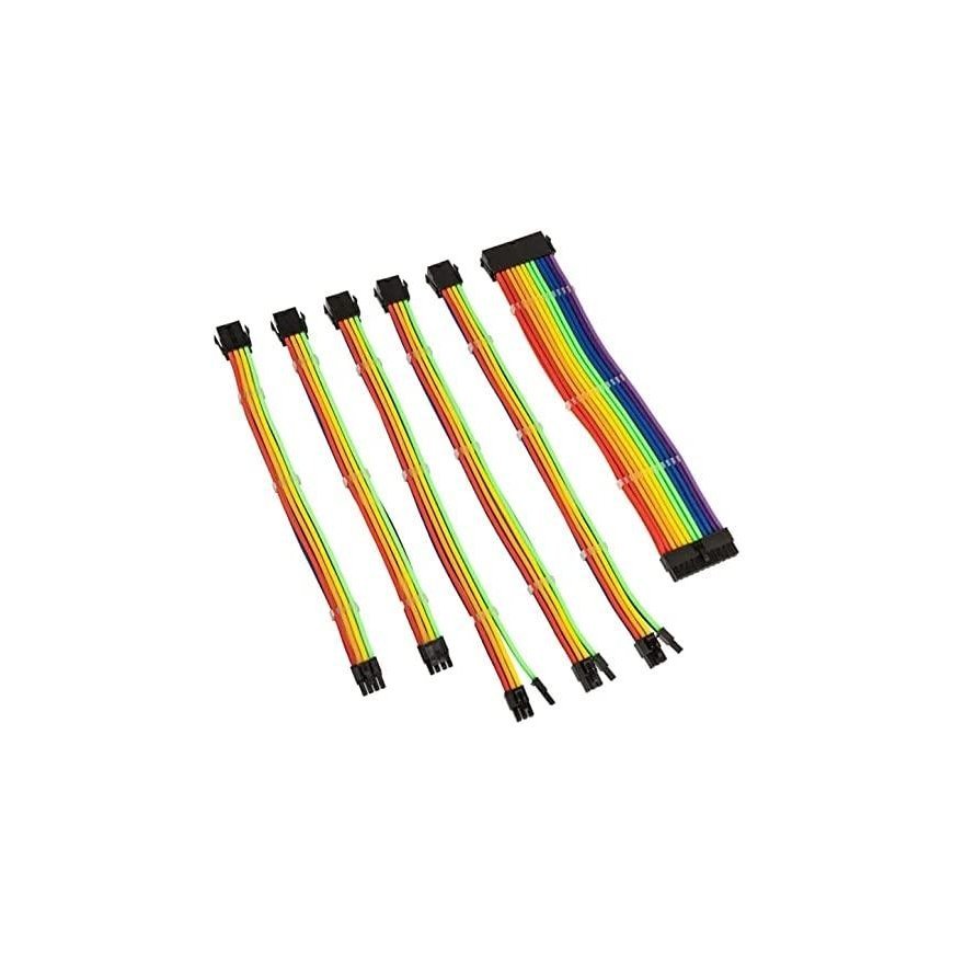 Kolink Core Adept Braided Cable Extension Kit - Rainbow – 6