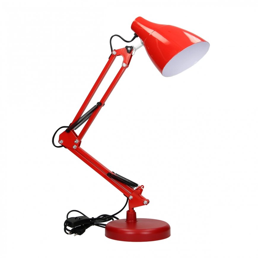 Orno DIAN stalinė lempa. 60W plienas, raudonas – 2